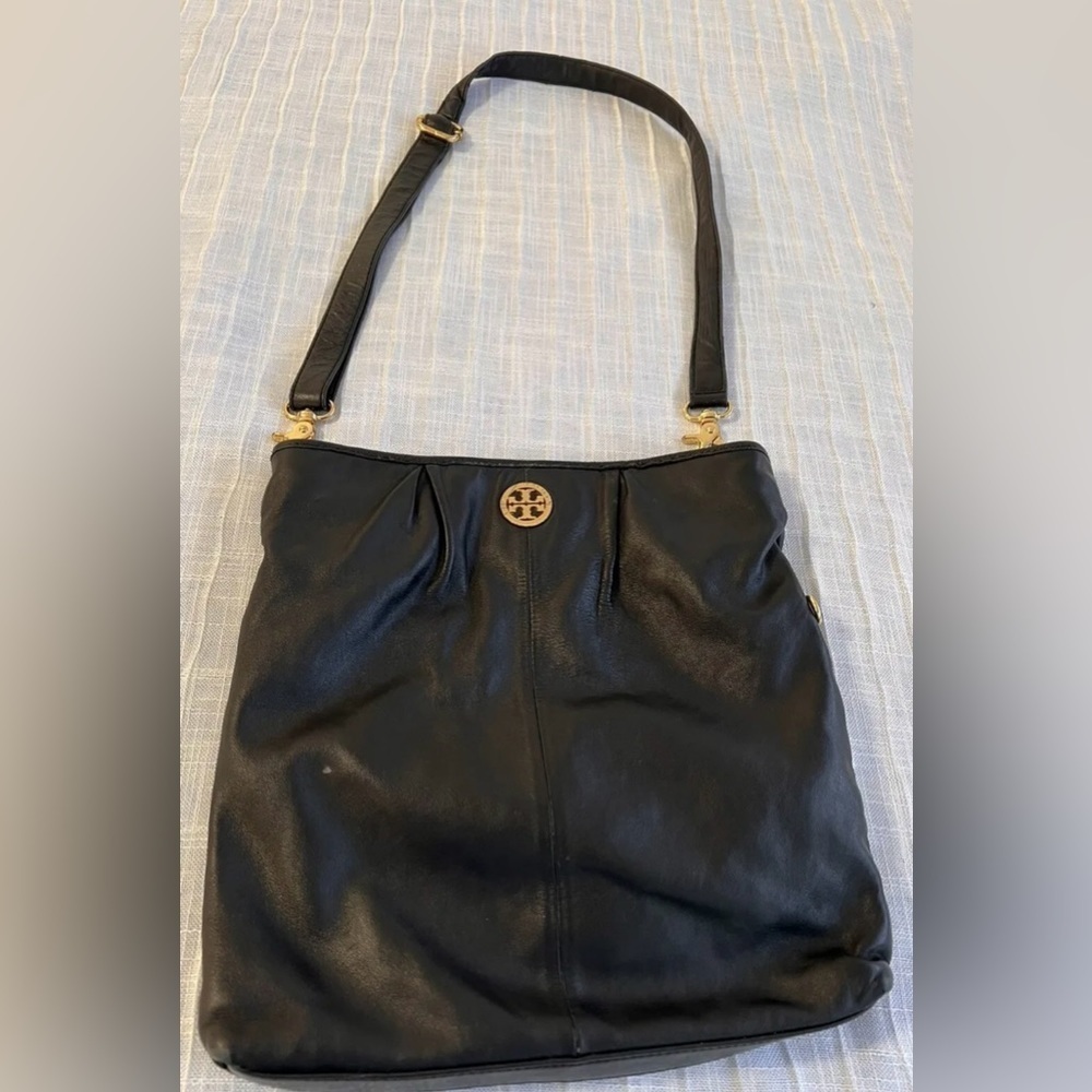 Tory Burch Tote Black Leather Shoulder / Crossbody Bag Handbag